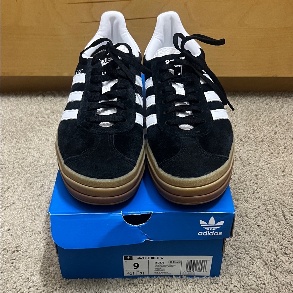 Adidas Gazelle Bold V Black Suede Sneakers